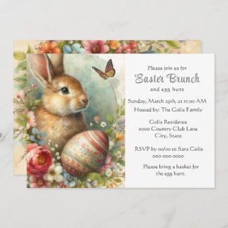Vintage Easter Rabbit Holiday Brunch 