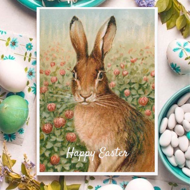 Vintage Easter Rabbit Holiday Card (Creator Uploaded)