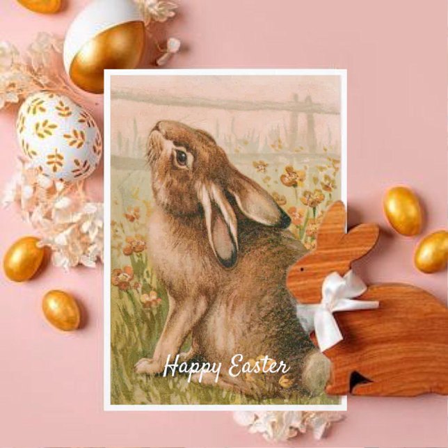 Vintage Easter Rabbit Holiday Card (Creator Uploaded)