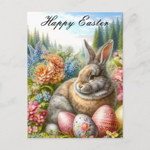 Vintage Easter Rabbit  Holiday Postcard