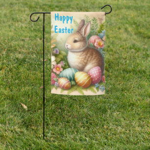 Vintage Easter Rabbit Outdoor Garden Flag