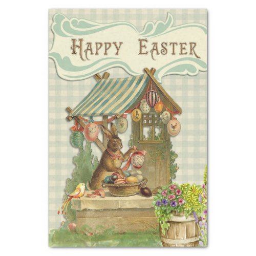 Vintage Easter Rabbit Selling Eggs Tissue Paper