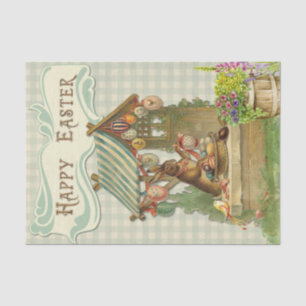 Vintage Easter Rabbit Selling Eggs Tissue Paper