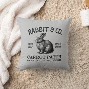 Vintage Easter Rabbit  Throw Pillow