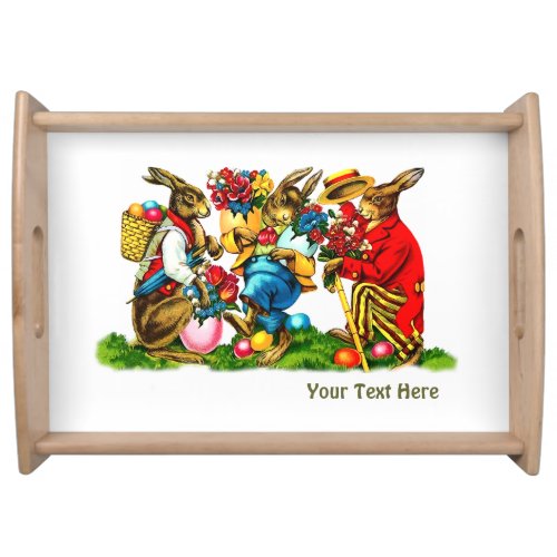 Vintage Easter Rabbits Gift  Serving Tray