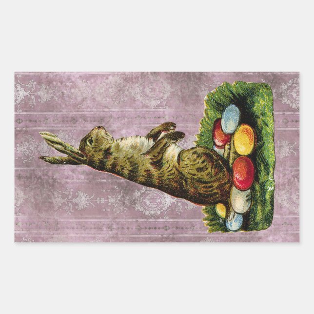 Vintage Easter Rectangular Sticker (Front)