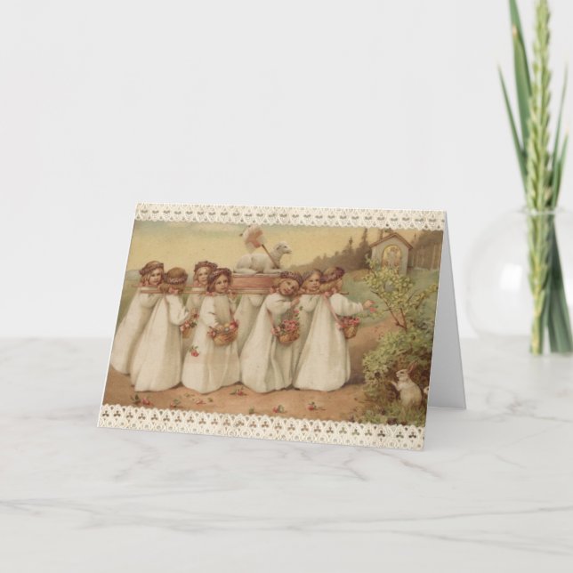 Vintage Easter Religious Pascha Resurrection Holiday Card (Front)