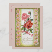 Vintage Easter Roses Invitation