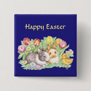 Vintage Easter Scene Button