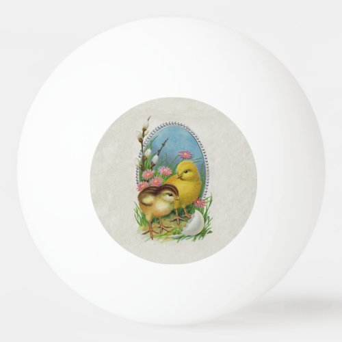 Vintage Easter Spring Baby Chicks Flowers Ping_Pong Ball