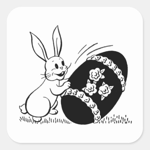 Vintage Easter Square Sticker