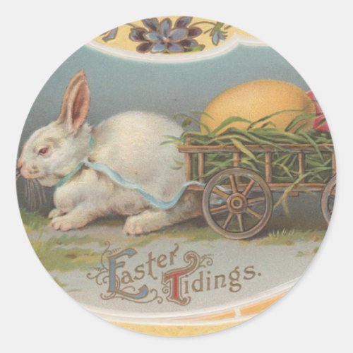 Vintage Easter Tidings Classic Round Sticker