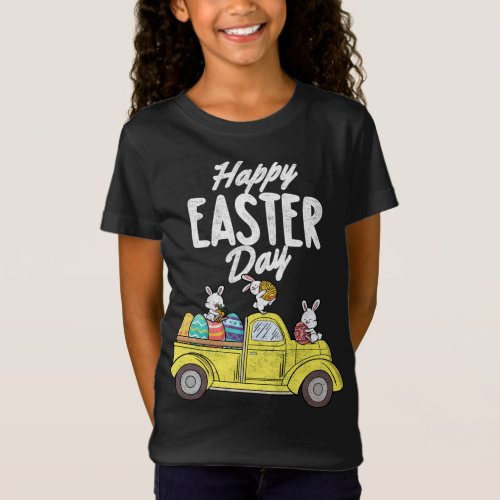 Vintage Easter Truck Bunny Eggs Red Truck Egg Hunt T_Shirt