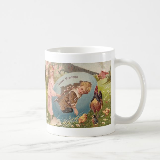 Vintage Easter Victorian Girl & Boy Coffee Mug (Right)