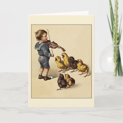 Vintage Easter Violin Note Card