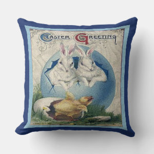 Vintage Easter White Rabbits and Baby Chick, ZSSG