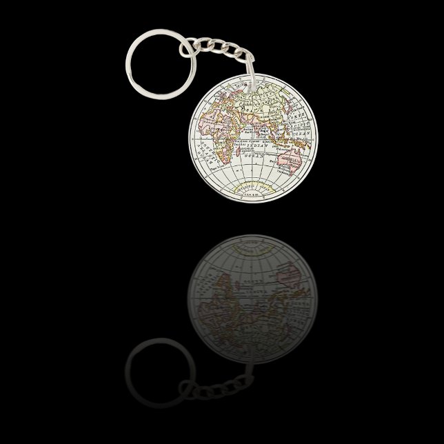 Vintage Eastern Hemisphere Globe Map Keychain (Creator Uploaded)