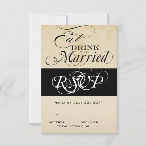 Vintage Eat, Drink, and Be Married RSVP Cards Custom Announcement