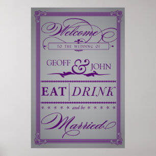 Vintage "Eat, Drink, & Be Married" Wedding Poster