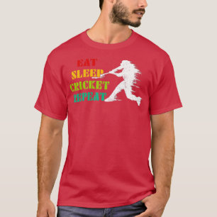 Vintage Eat Sleep Cricket Repeat Cricketer Cricket T-Shirt