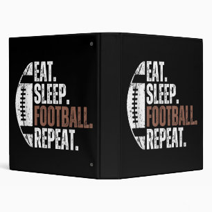 Vintage Eat Sleep Football Repeat 3 Ring Binder