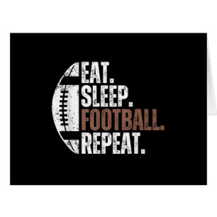 Vintage Eat Sleep Football Repeat Cards