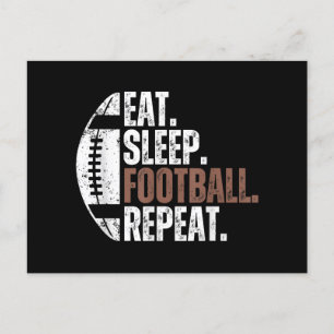 Vintage Eat Sleep Football Repeat Postcard