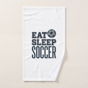 Vintage Eat Sleep Soccer Shirt Design (2)_1 Hand Towel