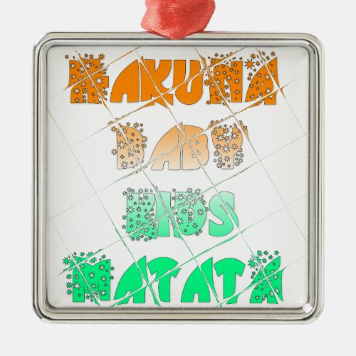 Vintage ECO Hakuna Matata Hakunamatata Gift stars Metal Ornament