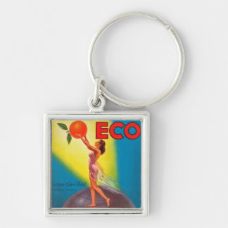 Vintage Eco Orange Label Keychain