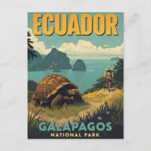 Vintage Ecuador Galapagos Travel Postcard
