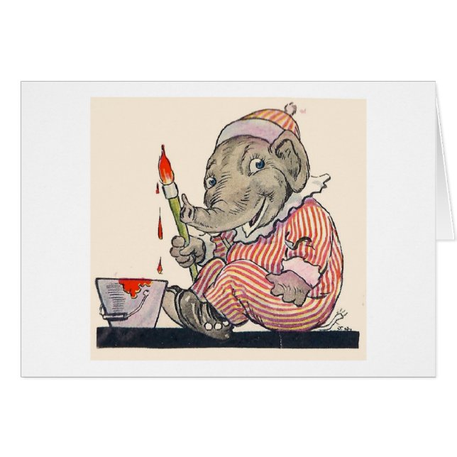 Vintage - Eddie Elephant Paints, Cards (Front Horizontal)