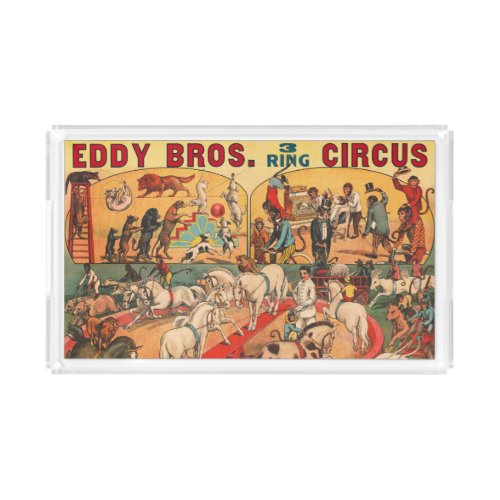 Vintage Eddy Brothers Circus Poster Acrylic Tray