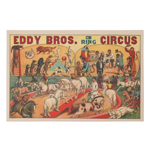 Vintage Eddy Brothers Circus Poster Faux Canvas Print