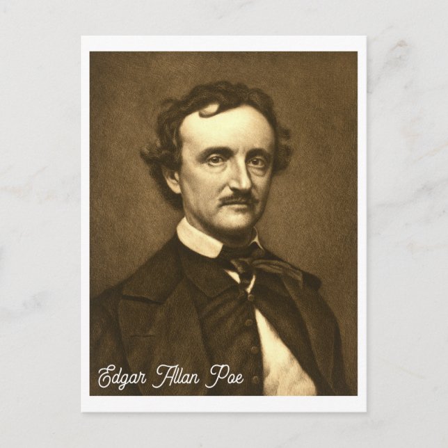 Vintage Edgar Allan Poe Portrait Postcard (Front)