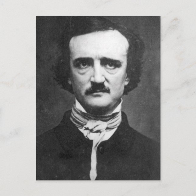 Vintage Edgar Allan Poe Portrait Postcard (Front)