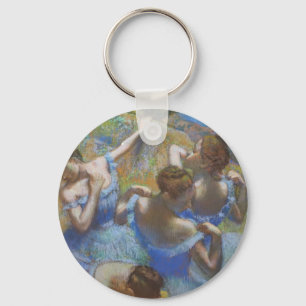 Vintage Edgar Degas Blue Dancers Ballet Art Keychain