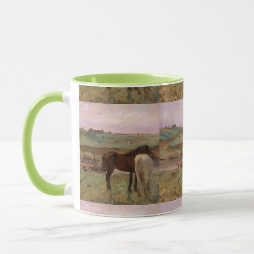 Vintage Edgar Degas Horses in a Meadow Mug