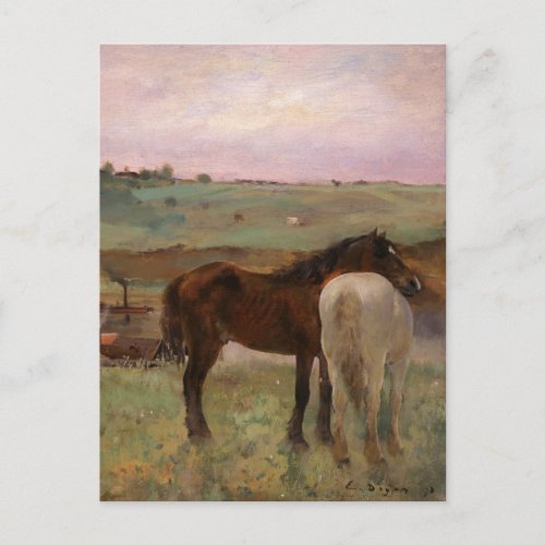 Vintage Edgar Degas Horses in a Meadow Postcard