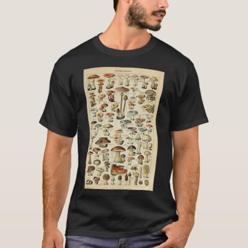 Vintage Edible Mushroom Chart _ Adolphe Millot Pos T_Shirt