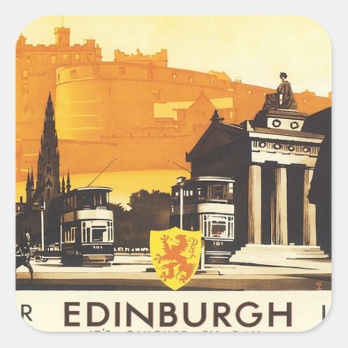 Vintage Edinburgh LNER Square Sticker