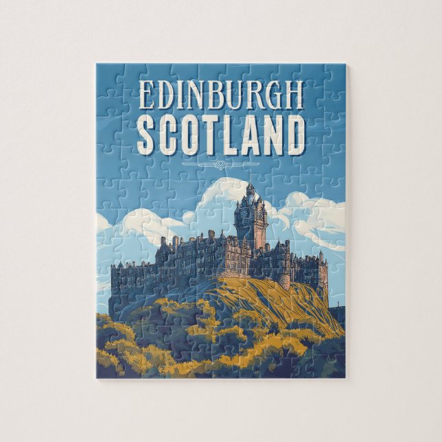 Vintage Edinburgh Scotland Travel Jigsaw Puzzle (Vertical)