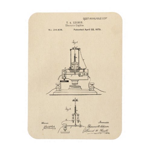 Vintage Edison Electric Lights Patent Magnet