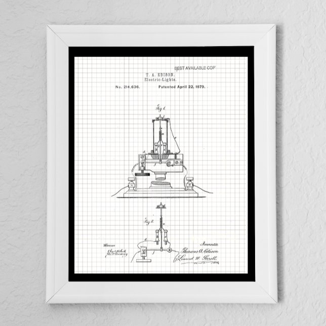 Vintage Edison Electric Lights Patent Poster (Creator Uploaded)