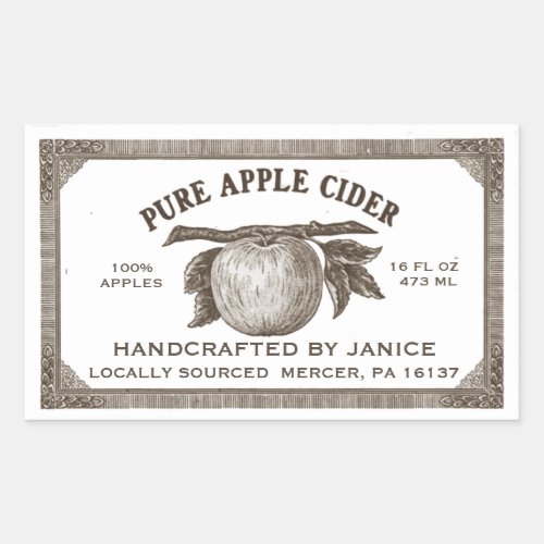 Vintage Editable Apple Cider Label Red