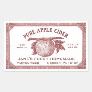 Vintage Editable Apple Cider Label Red