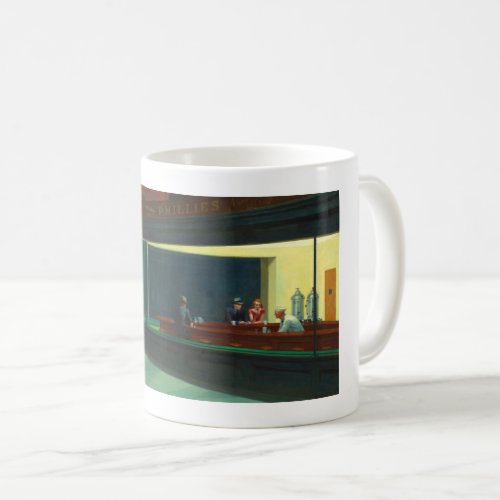 Vintage Edward Hopper Nighthawks Diner Coffee Mug
