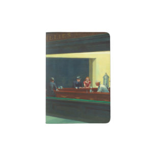 Vintage Edward Hopper Nighthawks Diner Poster Passport Holder