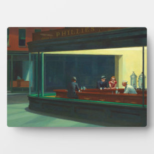 Vintage Edward Hopper Nighthawks Diner Poster Plaque