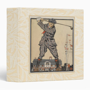 Vintage Edward Penfield Golf Illustration Art 3 Ring Binder